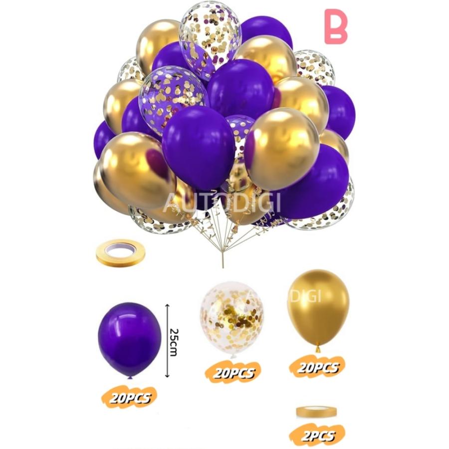 バルーン 風船 大量 60個セット リボン付き 風船チェーン付き 10色 紙