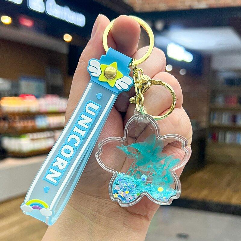 リキッド 桜 アクリル キーホルダー ユニコーン さくら 花型 キー