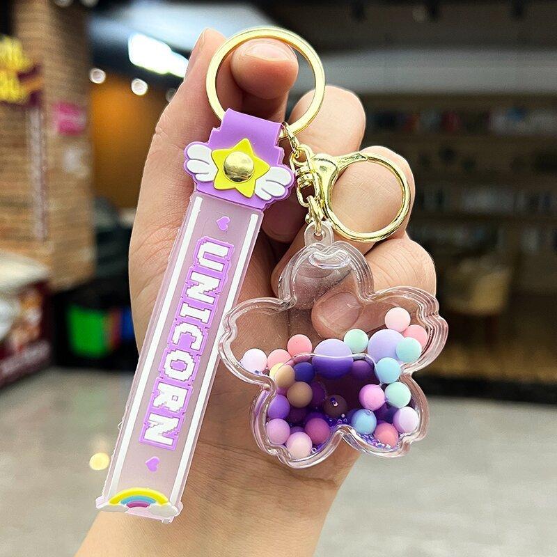 リキッド 桜 アクリル キーホルダー ユニコーン さくら 花型 キー
