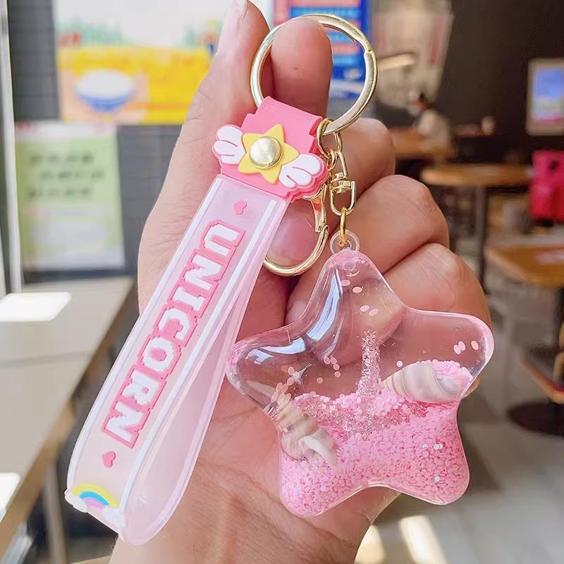 リキッド 星型 アクリル キーホルダー ユニコーンストラップ キー