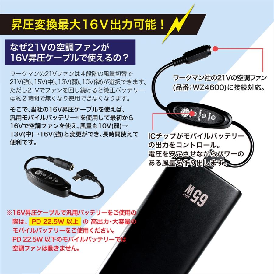 ワークマン 対応 2025年モデル 26V WZ4670 Type-C昇圧