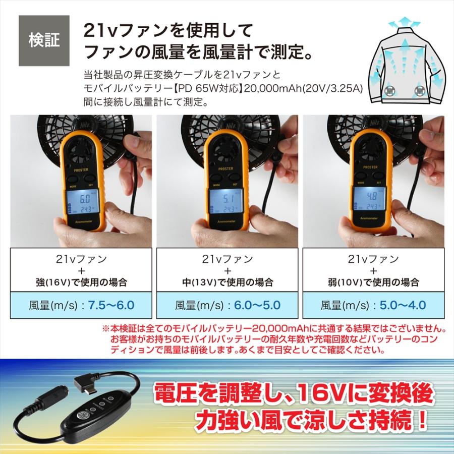 ワークマン WZ4690 30V 2026年 WindCore Type-C昇圧 アダプター 16V L