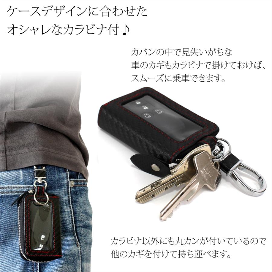 スマートキーケース キーケース 窓付きシングルジッパー 窓付き