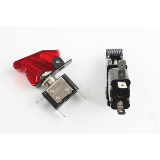 トグル ミサイルスイッチカバー付き レッド/カーボン ONOFF ボタン