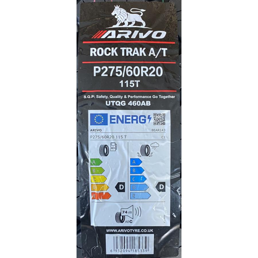 275/60R20 115T ARIVO ROCKTRAK A/T 新品 サマータイヤ 4本セット 2026