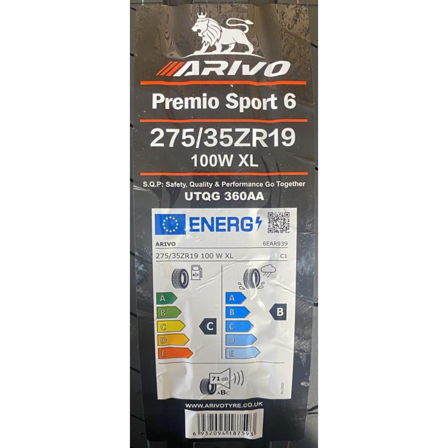 275/35R19 100W XL ARIVO PREMIO SPORT6 新品 サマータイヤ 2本セット