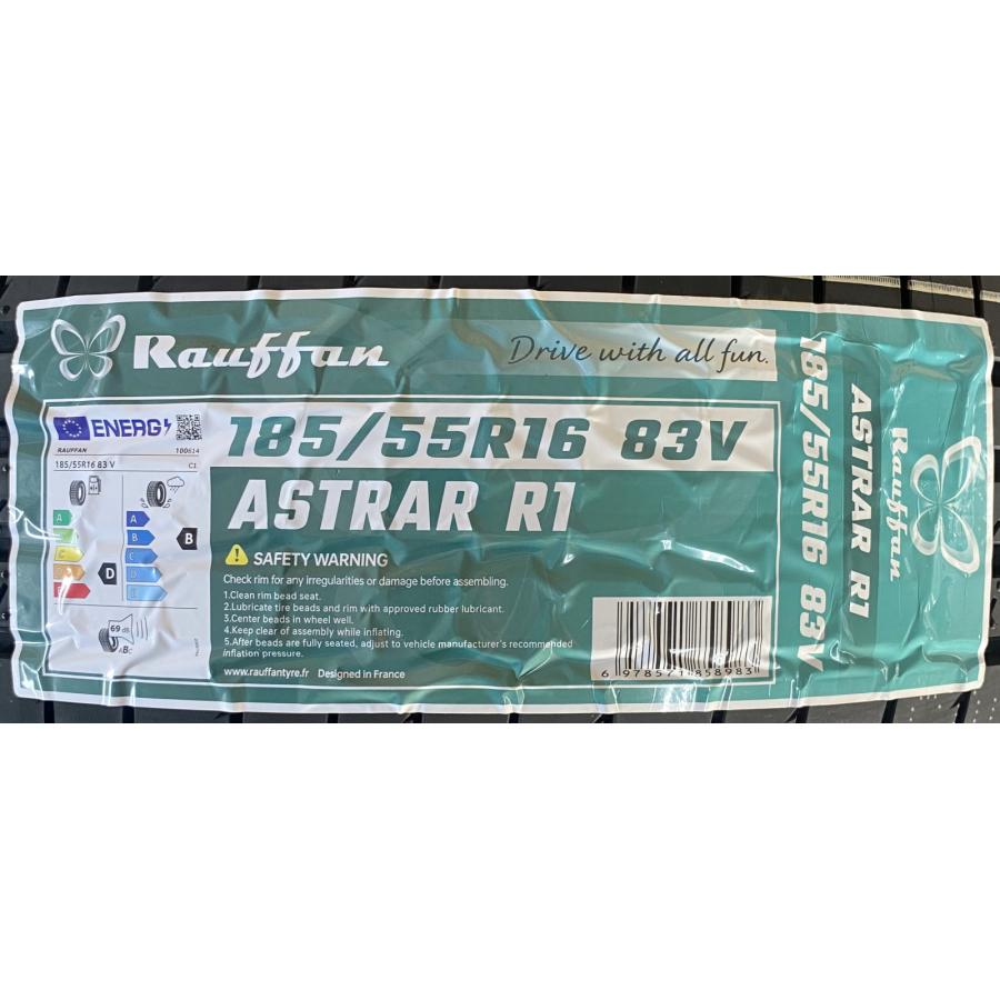 185/55R16 83V Rauffan ASTRAR R1 新品 サマータイヤ 4本セット 2026年