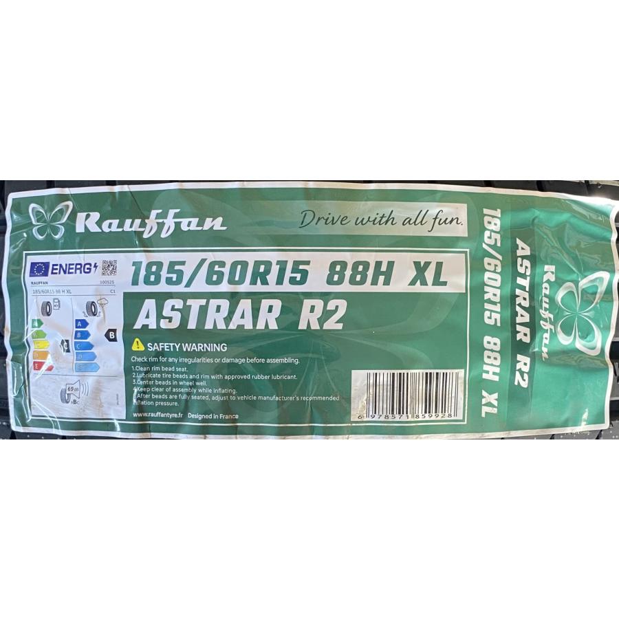 185/60R15 88H XL Rauffan ASTRAR R2 新品 サマータイヤ 4本セット