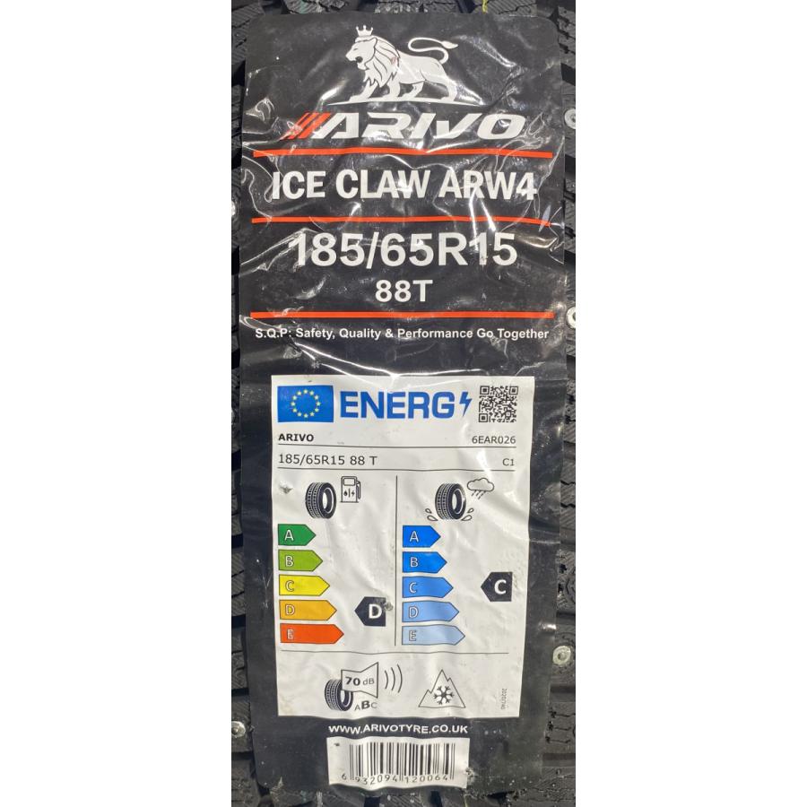 185/65R15 88T ARIVO ARW4 新品 スパイクタイヤ 4本セット 2025年製