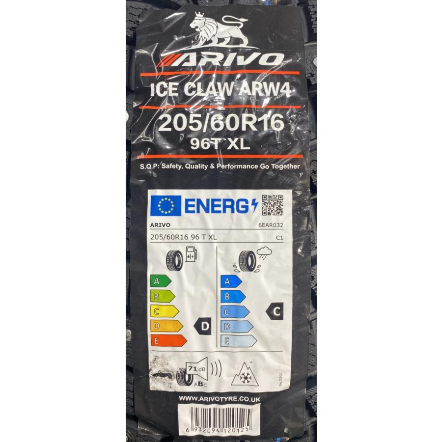 205/60R16 96T XL ARIVO ARW4 新品 スパイクタイヤ 4本セット 2025年製