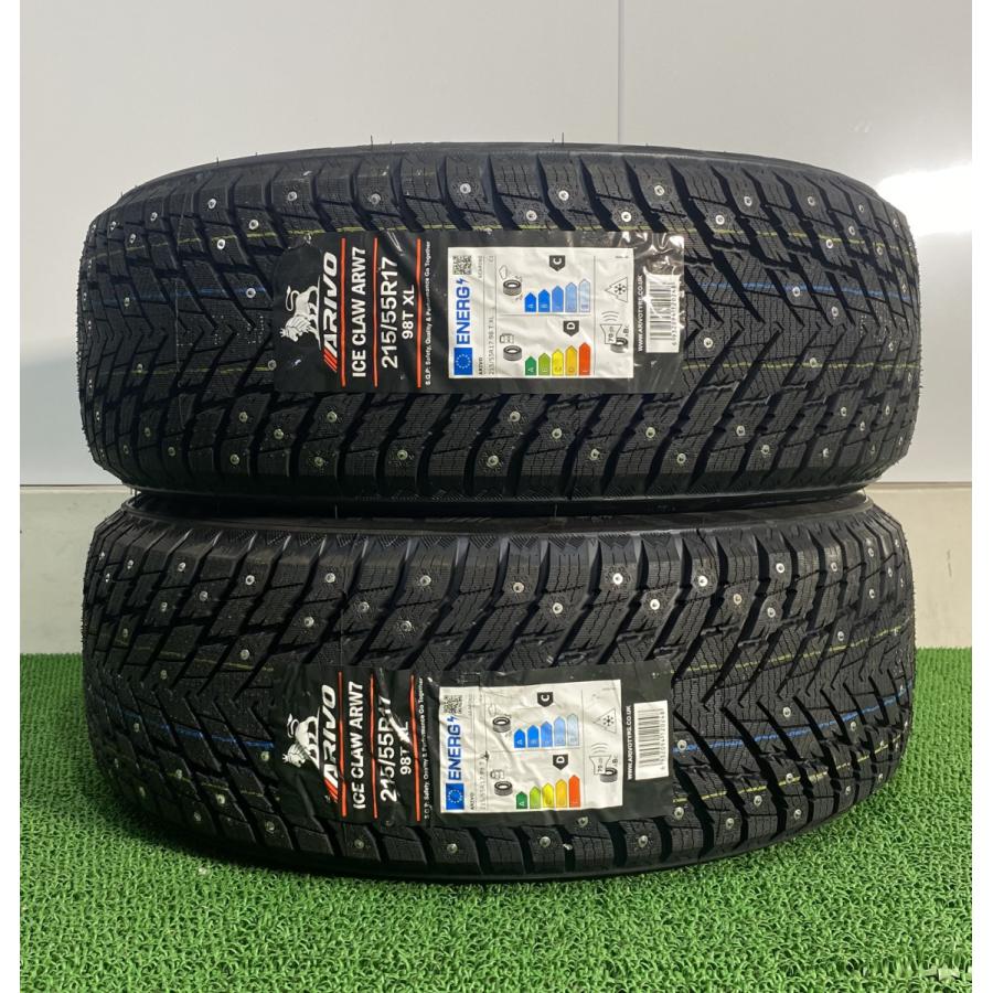 215/55R17 98T XL ARIVO ARW7 新品 スパイクタイヤ 2本セット 2025年製