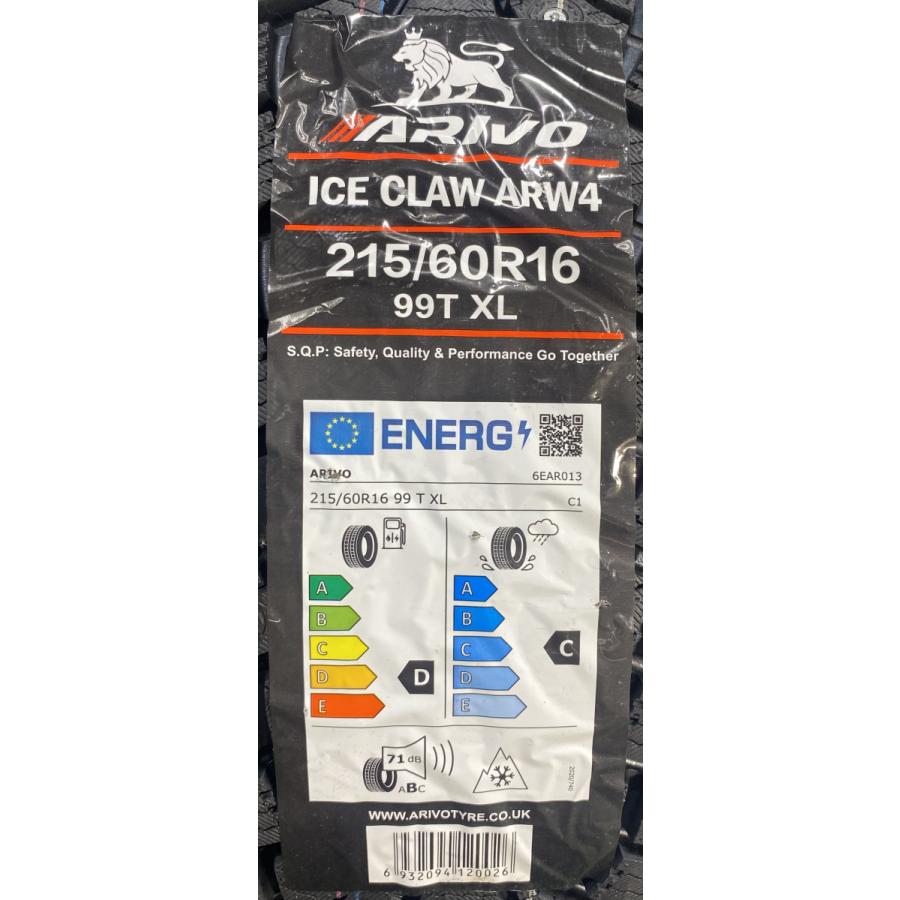 215/60R16 99T XL ARIVO ARW4 新品 スパイクタイヤ 4本セット 2025年製