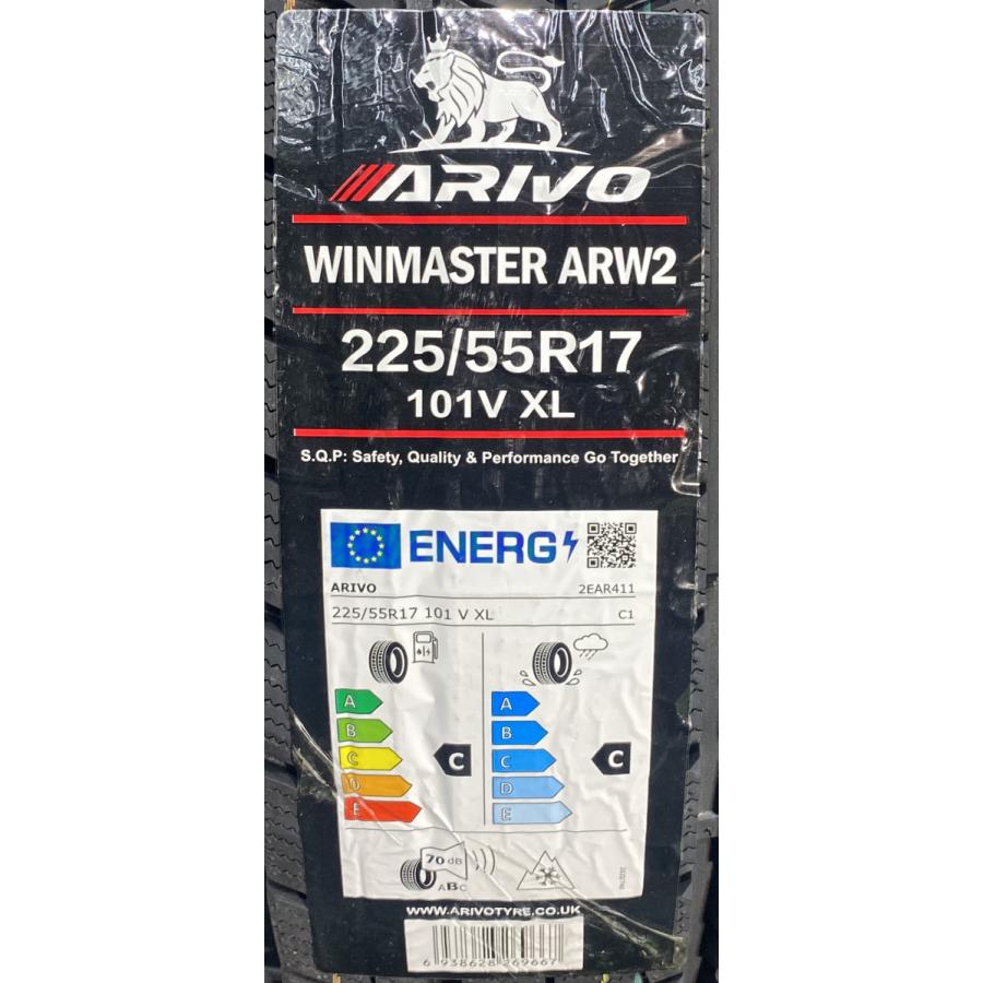 225/55R17 101V XL ARIVO ARW2 新品 スタッドレスタイヤ 4本セット 2025年製 ※本州送料無料 225/55/17 冬タイヤ_3