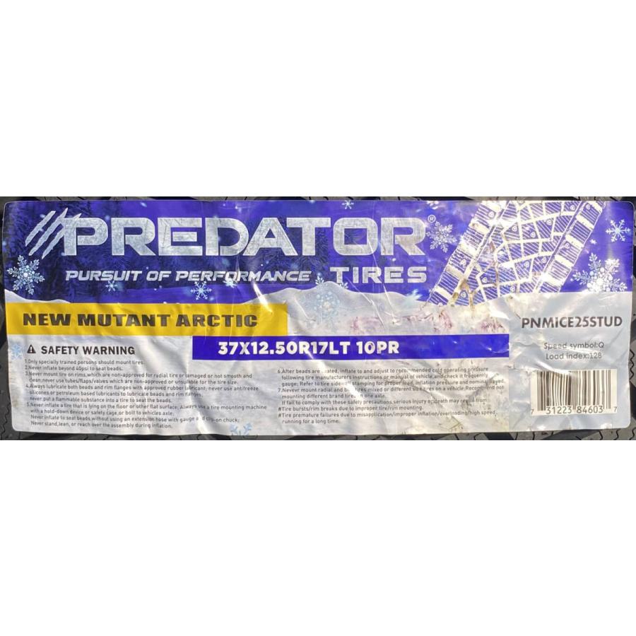 新品2025年製スタッドレスタイヤ４本 37×12.50R17 PREDATOR 新品 スタッドレスタイヤ 4本セット 2025年製