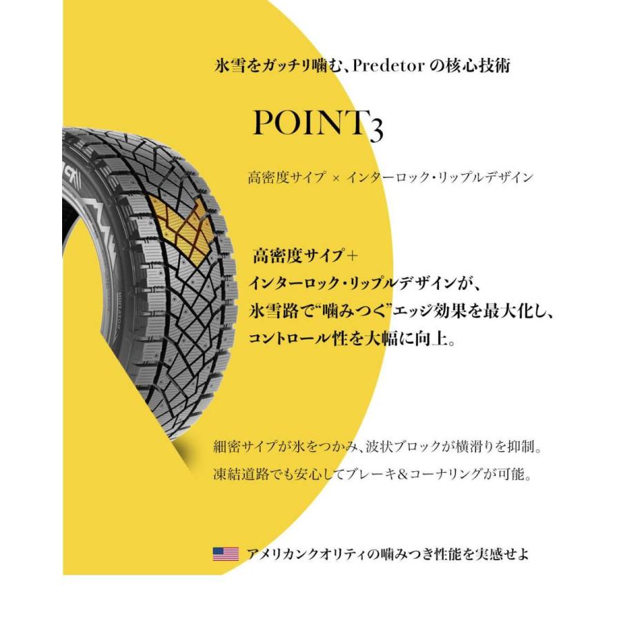 265/70R17 123/120Q PREDATOR 新品 スタッドレスタイヤ 4本セット 2025年製 ※本州送料無料 265/70/17 冬タイヤの画像