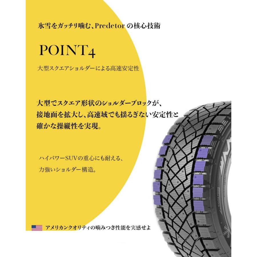265/70R17 123/120Q PREDATOR 新品 スタッドレスタイヤ 4本セット 2025年製 ※本州送料無料 265/70/17 冬タイヤの画像