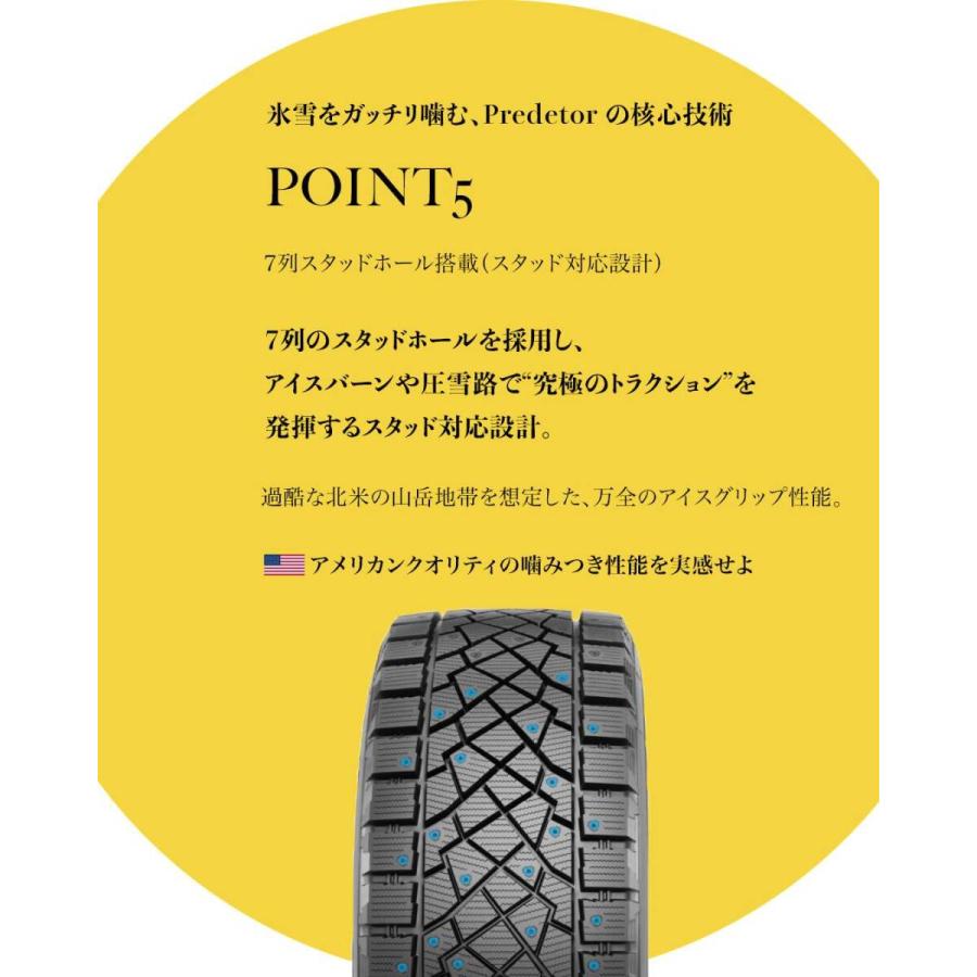 265/70R17 123/120Q PREDATOR 新品 スタッドレスタイヤ 4本セット 2025年製 ※本州送料無料 265/70/17 冬タイヤの画像