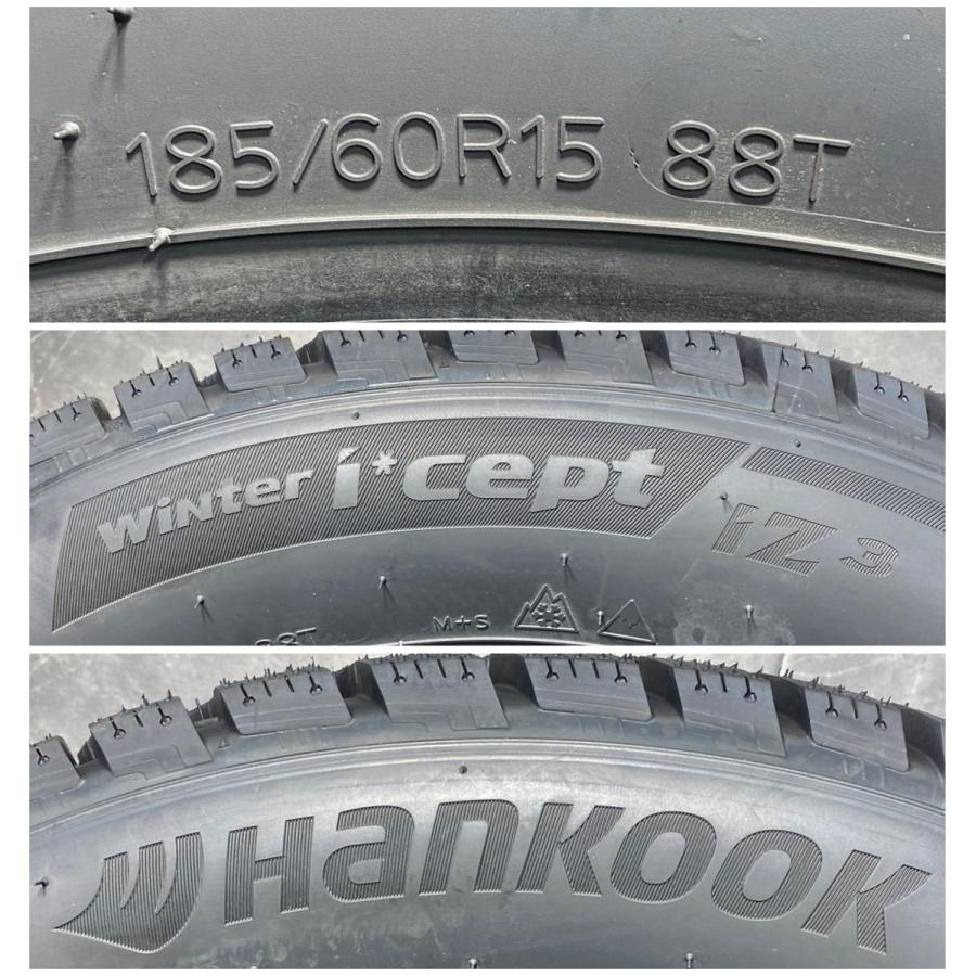 185/60R15 88T XL Hankook winter icept iZ3 W636 新品 スタッドレスタイヤ 4本セット 2025年製 ※本州送料無料 185/60/15 冬タイヤの画像