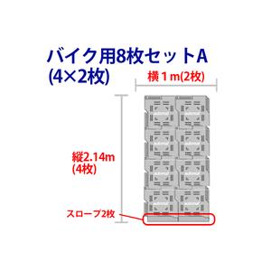 オートマット８枚＋スロープ２枚＋固定ピン８本セット　バイク１台分　多目的簡易補強路盤