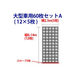 オートマット６０枚＋スロープ５枚＋固定ピン４０本セット　大型乗用車１台分　多目的簡易補強路盤