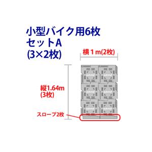 オートマット６枚＋スロープ２枚＋固定ピン６本セット　小型バイク１台分　多目的簡易補強路盤