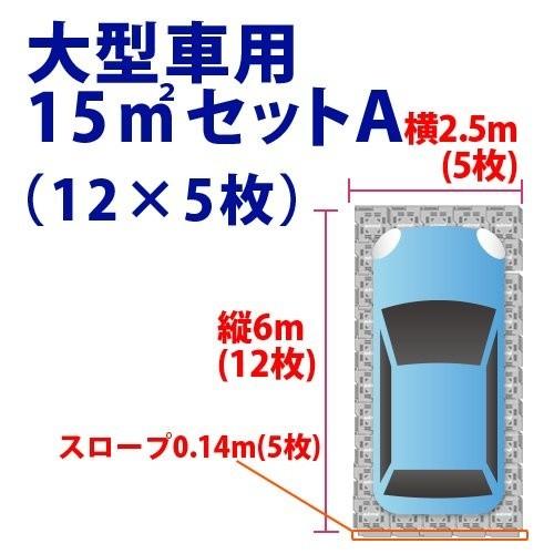 駐車場 硬質マット オートマット60枚＋スロープ5枚＋固定ピン40本セット　15m2セットA 耐荷重 屋内20ｔ、屋外4ｔの本格的な多目的簡易舗装マット