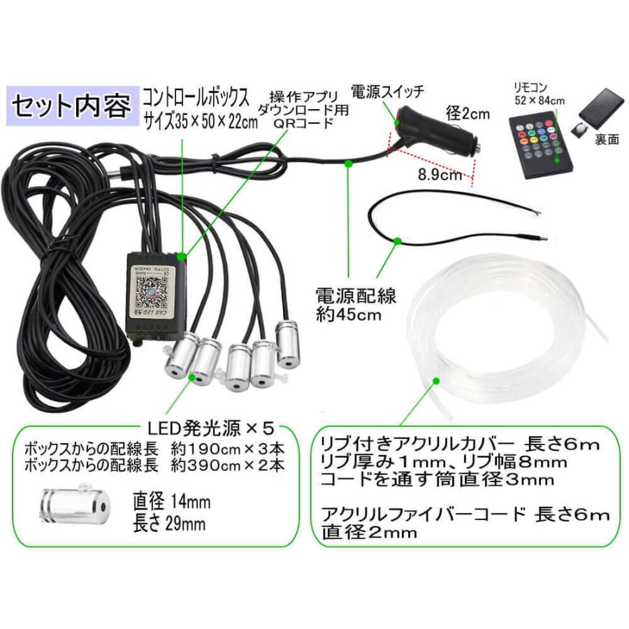 アウトレット☆送料無料】 汎用 LED アンビエントライト10in1 リブ付き