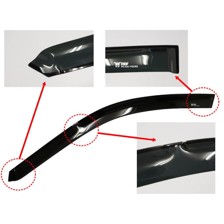 シビック EG EJ ドアバイザー 半透明 黒 左右セット サイドドア