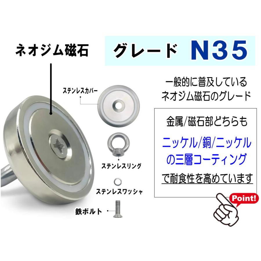 超強力 マグネットフック 60mm 耐荷重 160kg ネオジム磁石 N35 強力
