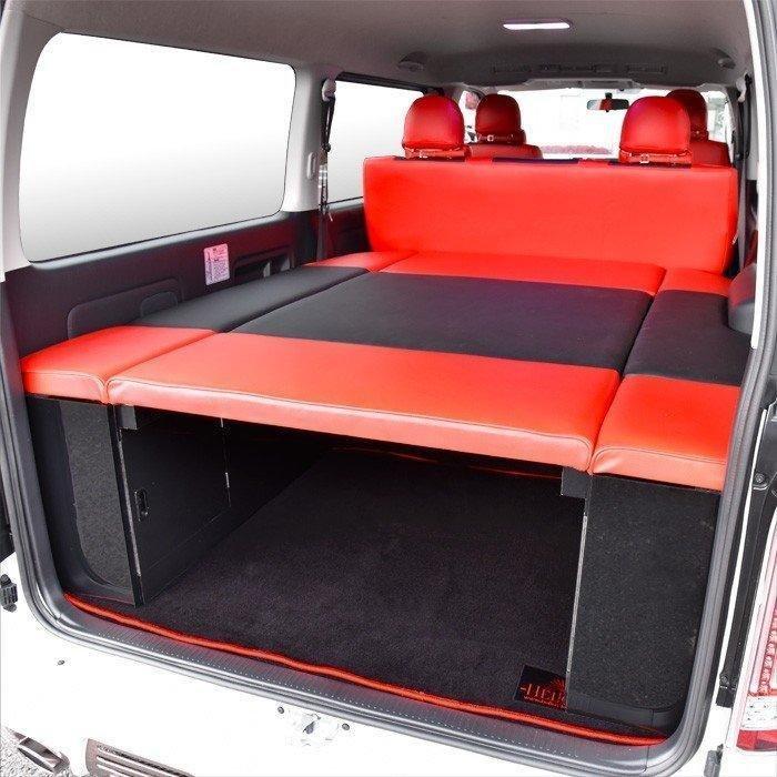 ハイエース 200系 ベッドキット ベッド マット レッド×ブラック : Auto