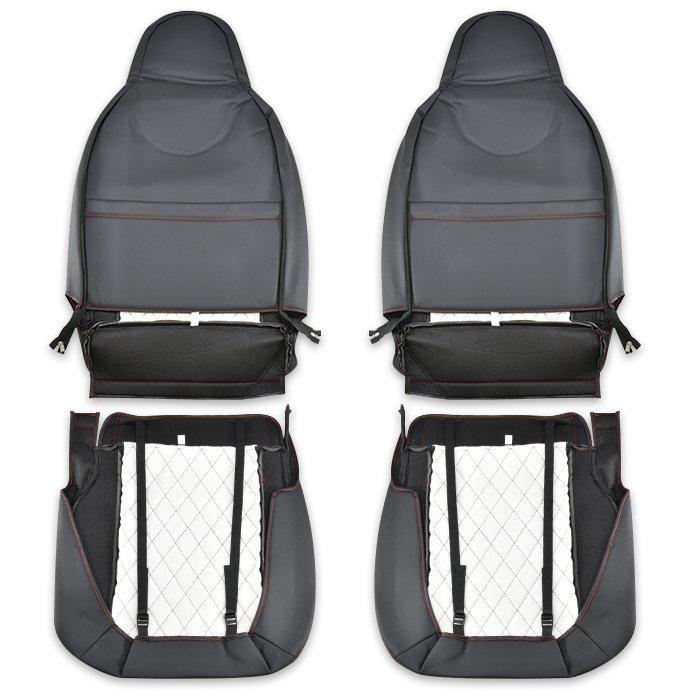 ハイゼット トラック ジャンボ シートカバー 本革調 レッド