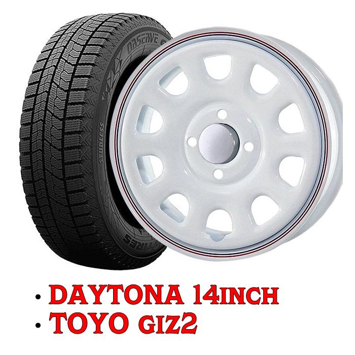組込済 TOYO スタッドレス タイヤ GIZ2 & デイトナ 14インチ ホイール 