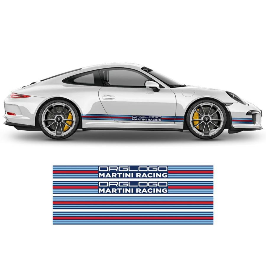 ポルシェ 911 カスタマイズ サイド デカール MARTINI ナローストライプ
