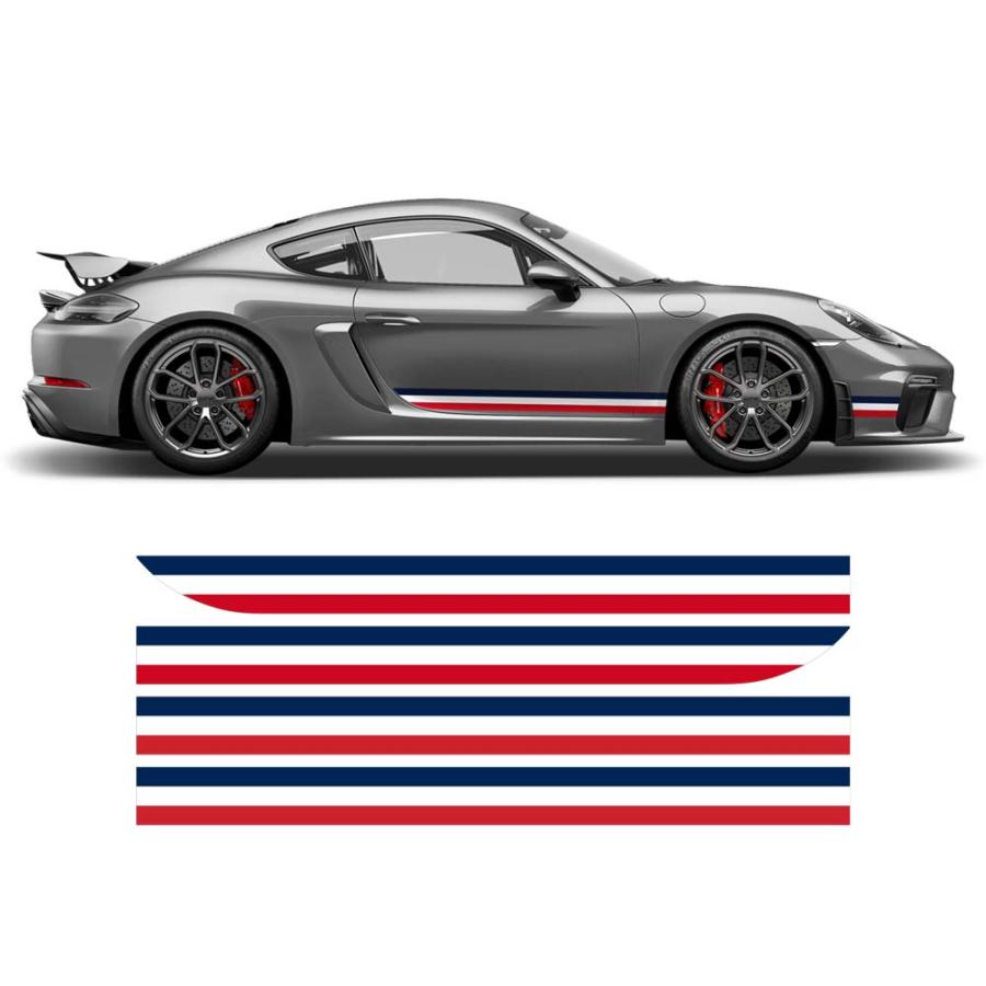 ポルシェ 987ボクスター／ケイマン フレンチフラッグ・サイドレーシングデカール_1