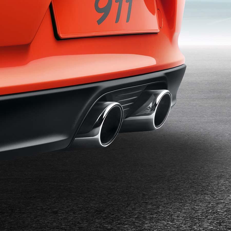 ポルシェ純正】スポーツエグゾースト用テールパイプ(シルバー