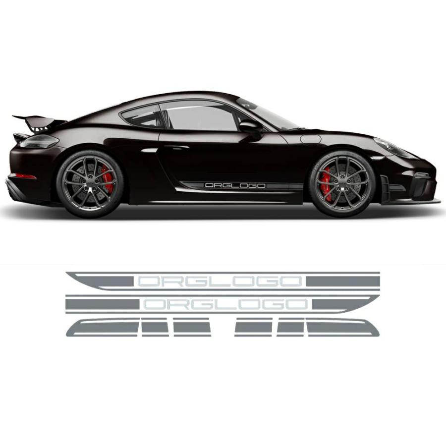 ポルシェ ボクスター/ケイマン カスタマイズ サイド RACING デカール デュアルカラー セット 981 モデル