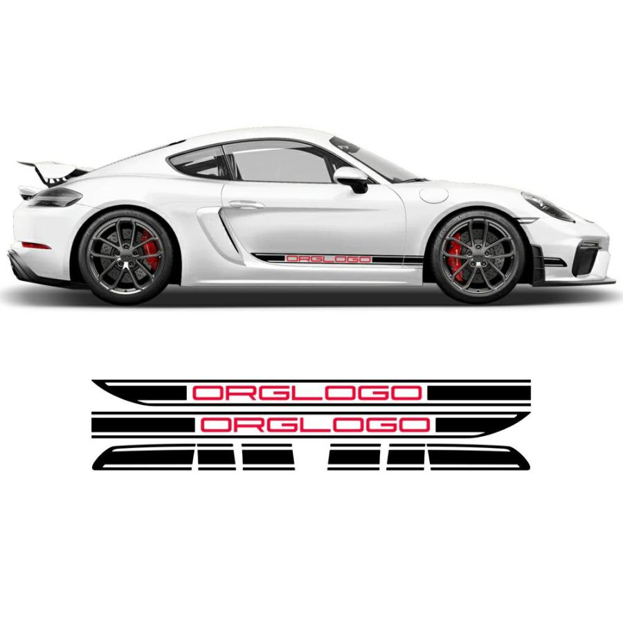 ポルシェ ボクスター/ケイマン カスタマイズ サイド RACING デカール デュアルカラー セット 981 モデル