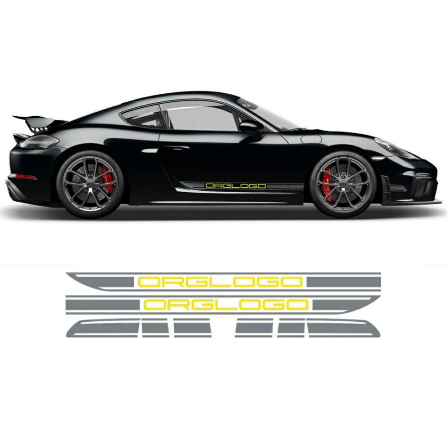 ポルシェ ボクスター/ケイマン カスタマイズ サイド RACING デカール デュアルカラー セット 987 モデル