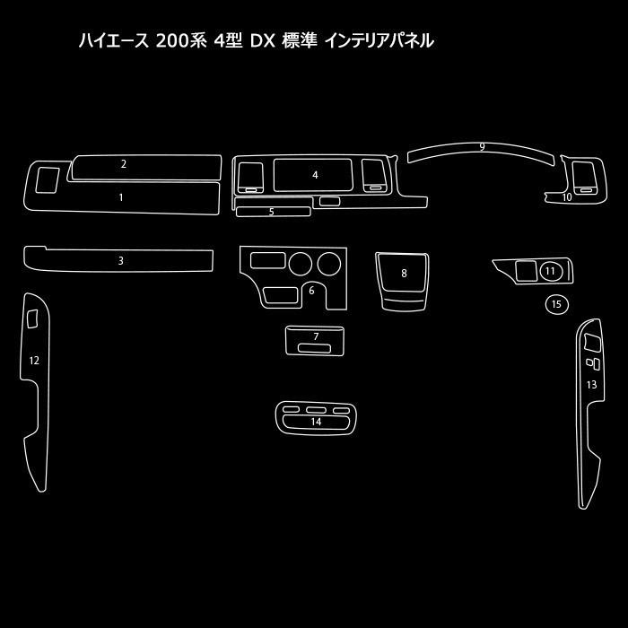 200系 ハイエース 4型 5型 6型 7型 8型 DX 標準 インテリア 200系 ハイエース 4型 5型 6型 7型 8型 DX 標準 インテリア