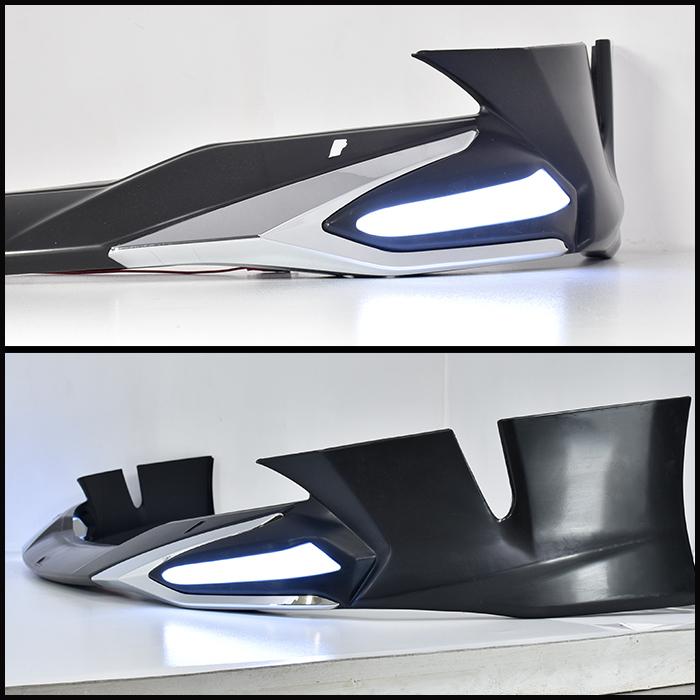 ZVW50 プリウス 後期 LED フロント リップ スポイラー メッキ