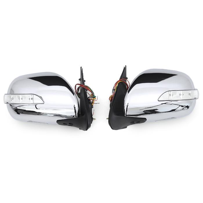 ハイエース200系 ドアミラー LEDウィンカー付 メッキミラー 自動格納付 楽天市場】ハイエース200系 LEDウィンカーミラー 格納ミラー