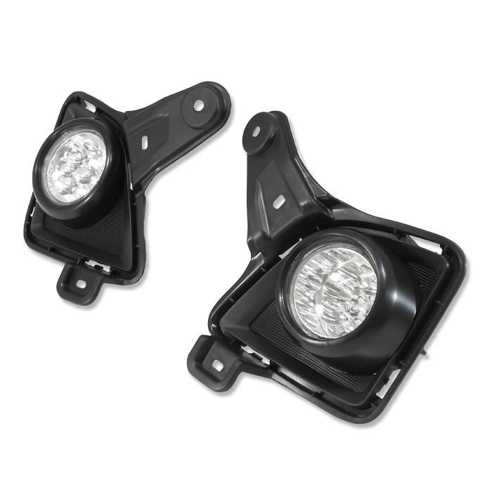 200系 ハイエース 3型 LED バルカン タイプ フォグ ランプ ブラック