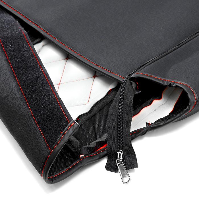 スズキ エブリィ ワゴン DA17W シートカバー レッド ライン ダイヤ