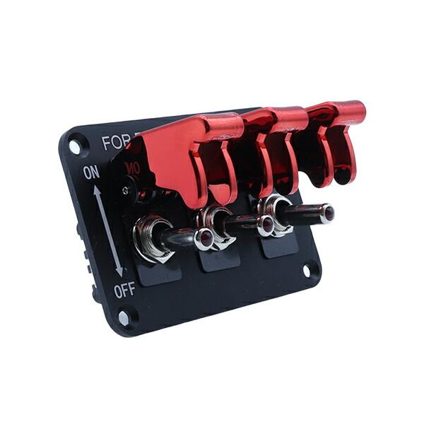 ホンダ 3連 トグルスイッチ LED付 カバー付き アルミ削り出し ホンダ 3連 トグルスイッチ LED付 カバー付き アルミ削り出し