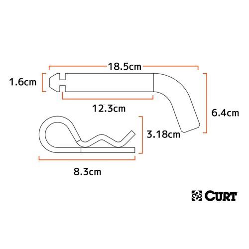 CURT（カート） 正規品 ヒッチピン 3インチ角 メーカー保証付 ランクル