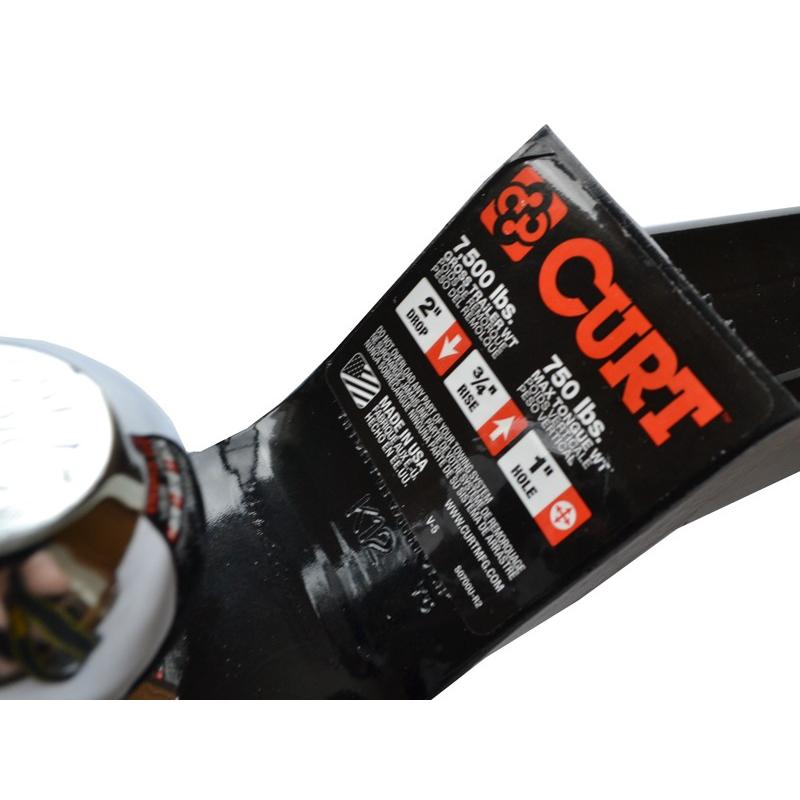 CURT 正規品 トレーラーヒッチ用 ボールマウント＋1-7/8インチヒッチボールセット 2インチ角 ヒッチピン付 2インチドロップ メーカー保証付の画像
