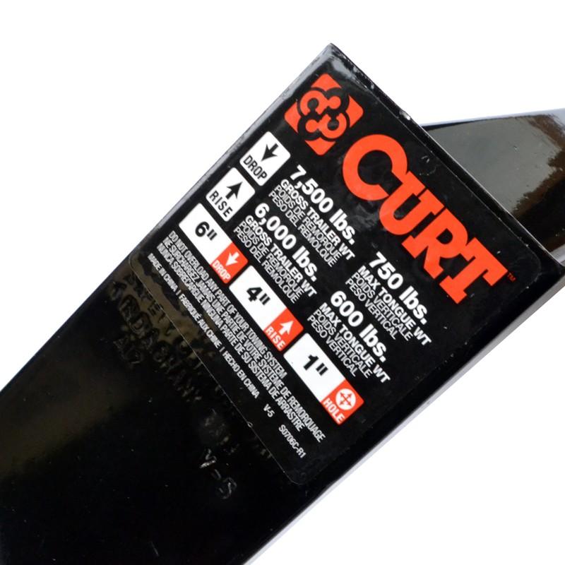 CURT 正規品 2インチ角 ヒッチメンバー用 クラス3 ボールマウント 4インチライズ 6インチドロップ 【レビューでヒッチピンプレゼント】の画像