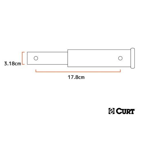 CURT 正規品 ヒッチメンバー用 7インチ 延長レシーバー/アダプター 1.25インチ角 メーカー保証付 【レビューでヒッチピンプレゼント】の画像