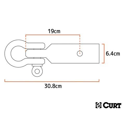 CURT 正規品 トレーラーヒッチ用 Dリング シャックルマウント 2.5インチ角 メーカー保証付｜autoproz-usa｜04