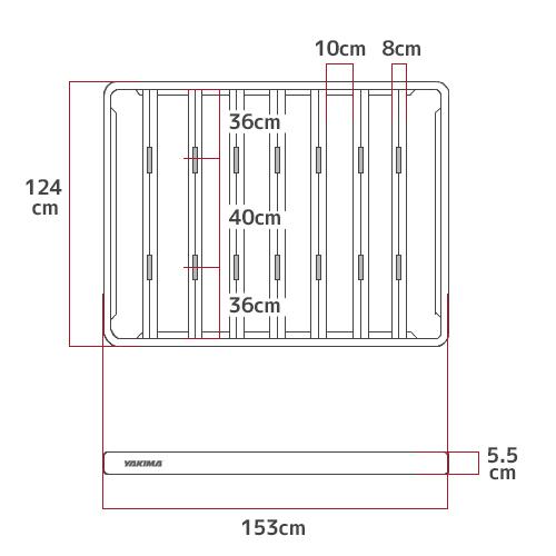 ロックンロードA 1240 × 1530mm LockN’Load Platform A クロスバークランプ フラットラック セット YAKIMA ヤキマ 正規品の画像